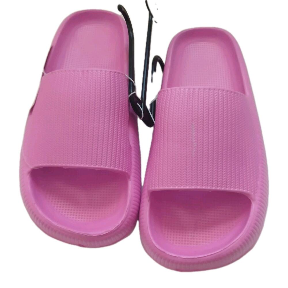 My Soft Girls Hot Pink Cloud Slides Size 5/6 EVA Cushion Shower Slippers NWT